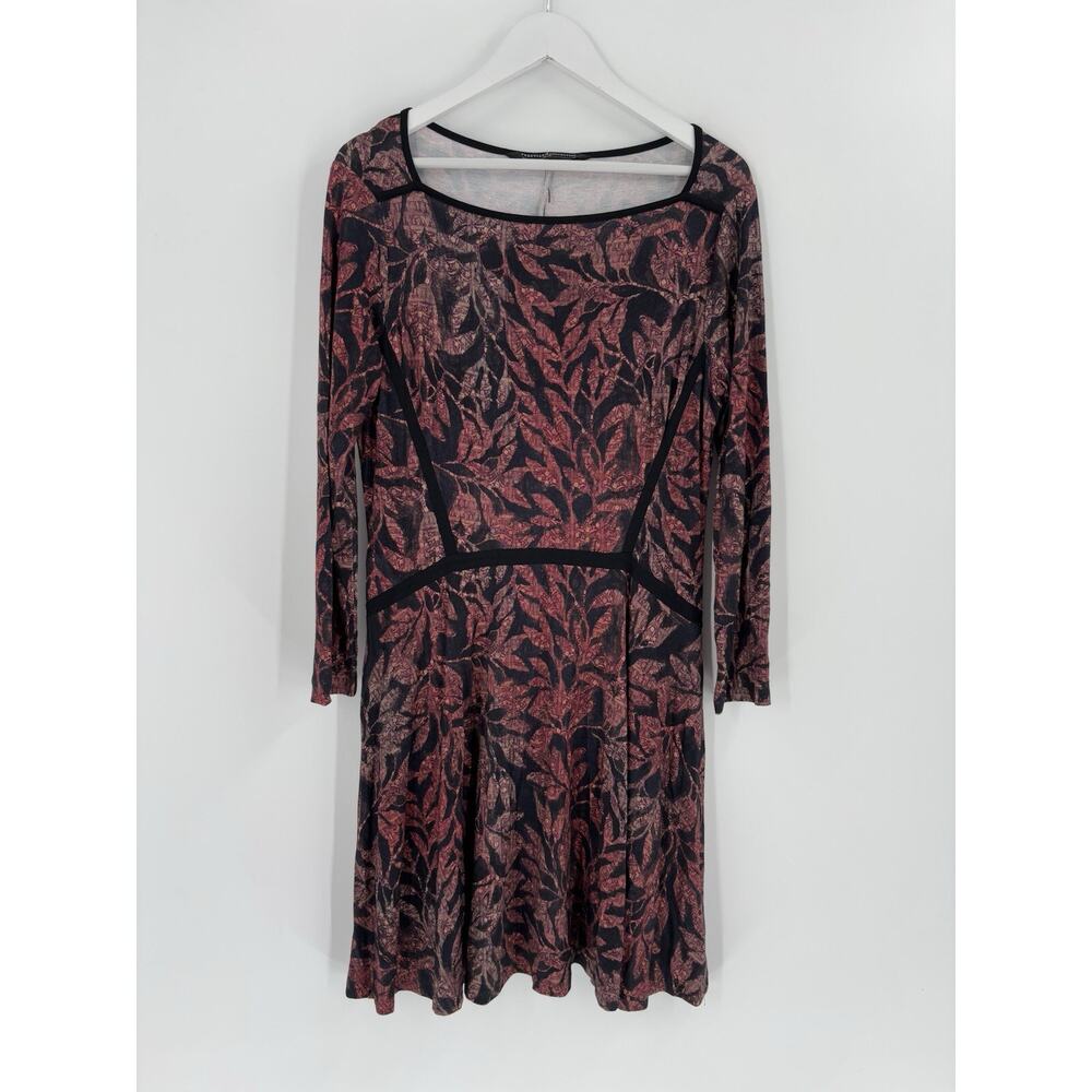 Peruvian Connection Delilah Dress Womens Medium Red Black Knee Length Stretchy